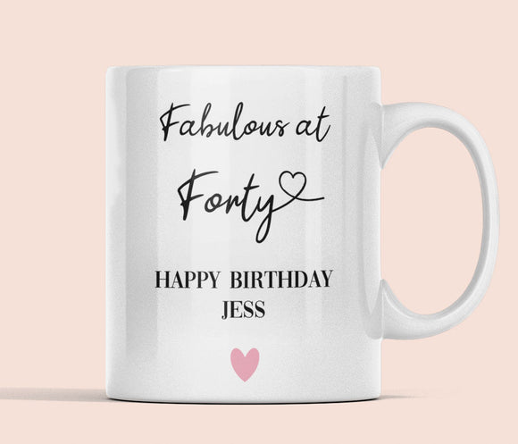 Personalised Fabulous at 40 Mug, 40th Birthday Gift