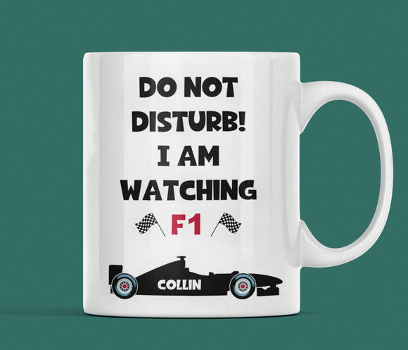 Personalised F1 Mug, Racing Car, Birthday for Dad, Secret Santa