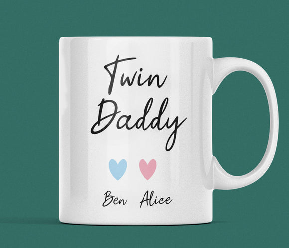 Personalised Twin Daddy Gift, Dad to Twins