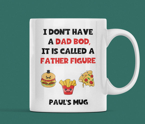 Personalised Funny Father Figure Dad Body Mug, Joke Gift for Dad