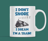 Funny Snoring Train Joke Mug, Birthday For Dad