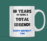 Personalised Legend at 18 Mug, 18th Birthday Gift