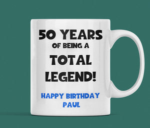 Personalised Legend at 50 Mug, 50th Birthday Gift