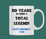 Personalised Legend at 50 Mug, 50th Birthday Gift