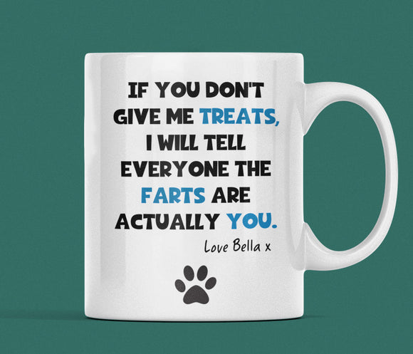 Personalised Funny Farts Dog Dad Mug, Secret Santa