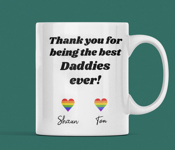 Personalised Best Daddies Ever Mug Gift, Gift for two Dad's, Dad Birthday