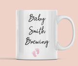 Personalised Baby Brewing Mug, For Mum to be, For Dad to be, Baby Shower Gift, Mother's Day