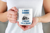 Funny Snoring Train Joke Mug, Birthday For Dad