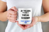 Personalised Legend at 21 Mug, 21st Birthday Gift