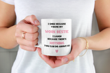 Funny Work Bestie Mug, Smile Because You're my Work Bestie, Secret Santa