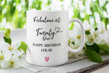 Personalised Fabulous at 21 Mug, 21st Birthday Gift