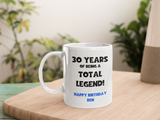 Personalised Legend at 30 Mug, 30th Birthday Gift