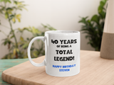 Personalised Legend at 40 Mug, 40th Birthday Gift