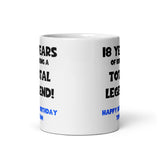 Personalised Legend at 18 Mug, 18th Birthday Gift