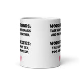 Funny Work Bestie vs Work Friend Mug, Secret Santa