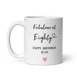 Personalised Fabulous at 80 Mug, 80th Birthday Gift