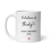 Personalised Fabulous at 30 Mug, 30th Birthday Gift