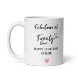 Personalised Fabulous at 21 Mug, 21st Birthday Gift