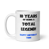 Personalised Legend at 18 Mug, 18th Birthday Gift