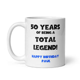 Personalised Legend at 50 Mug, 50th Birthday Gift