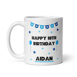 Personalised Blue 18th Birthday Mug, 18th Birthday Gift