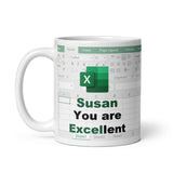 Personalised Funny Excel-lent Work Mug, Excel Joke Work Mug, Secret Santa