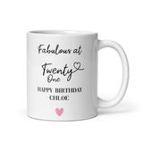 Personalised Fabulous at 21 Mug, 21st Birthday Gift