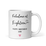 Personalised Fabulous at 18 Mug, 18th Birthday Gift