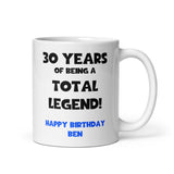 Personalised Legend at 30 Mug, 30th Birthday Gift