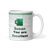 Personalised Funny Excel-lent Work Mug, Excel Joke Work Mug, Secret Santa