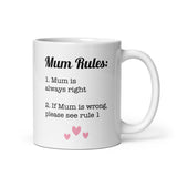 Funny Mum's Rules Mug, Funny Mum Gift, Mum Birthday, Mother's Day